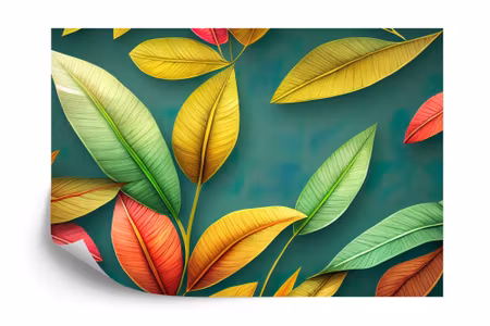 Fyrkantig fototapet - Tropical Trees and Leaves