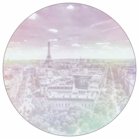Rund fototapet - Paris halftone