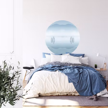 Rund fototapet - Blue silence by Jose Beut