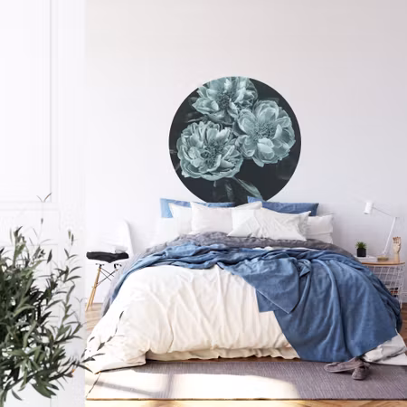 Rund fototapet - Dark blooms