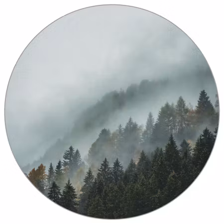 Rund fototapet - Rolling mist