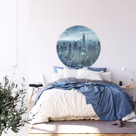 Rund fototapet - Hazy Gotham by Stefen Schilbe