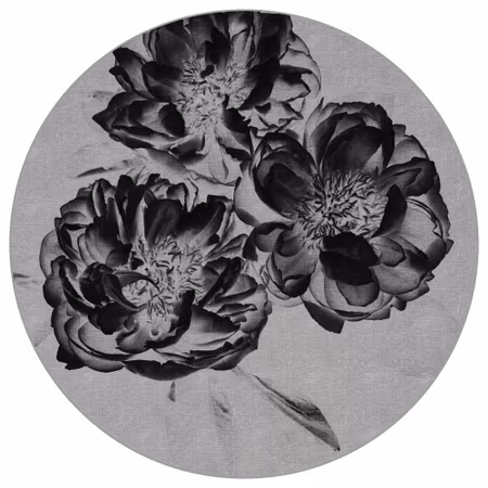Rund fototapet - Dark blooms in negative
