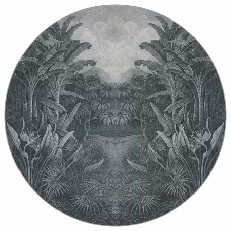 Rund fototapet - Jungle noir