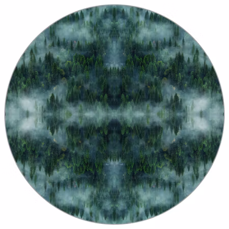 Rund fototapet - Forestscape