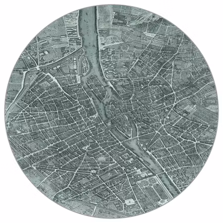 Rund fototapet - Carte de Paris