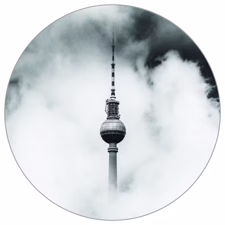 Rund fototapet - Berlin above the clouds
