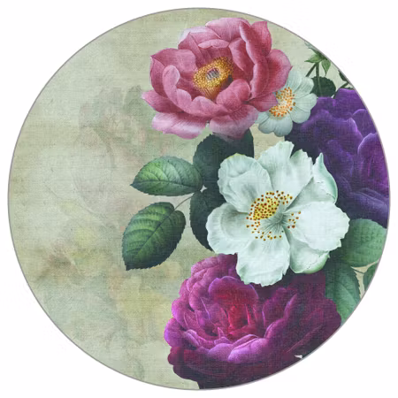 Rund fototapet - Vintage botanicals V