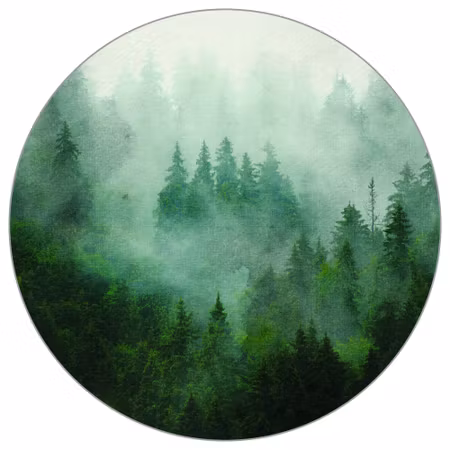 Rund fototapet - Forest serenity