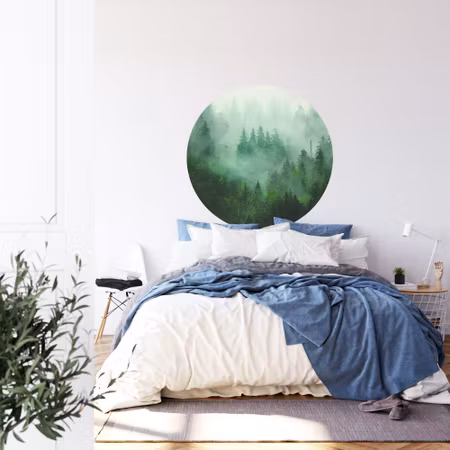 Rund fototapet - Forest serenity