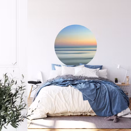 Rund fototapet - Ombregraphic sunset