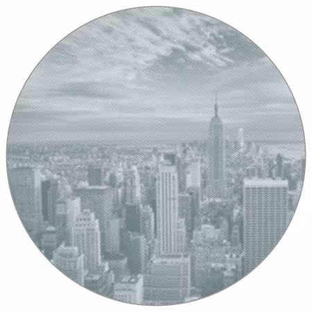 Rund fototapet - New York halftone
