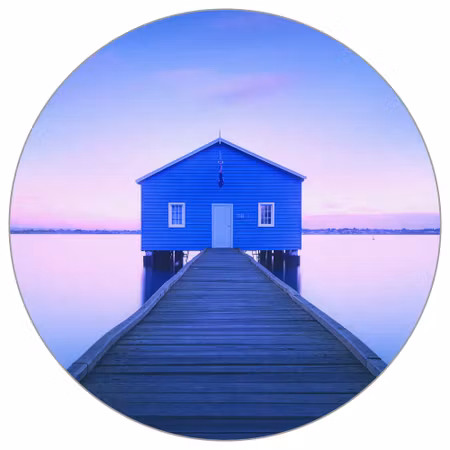 Rund fototapet - Boathouse by Richard Vandewalle