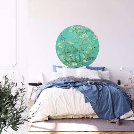 Rund fototapet - Almond blossoms