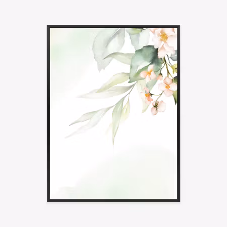 Poster med ram - Watercolour floral details