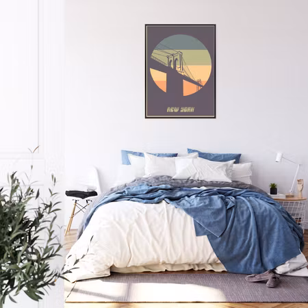 Poster med ram - Brooklyn bridge in vintage style