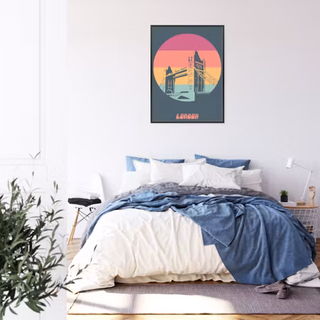 Poster med ram - Tower bridge in vintage style
