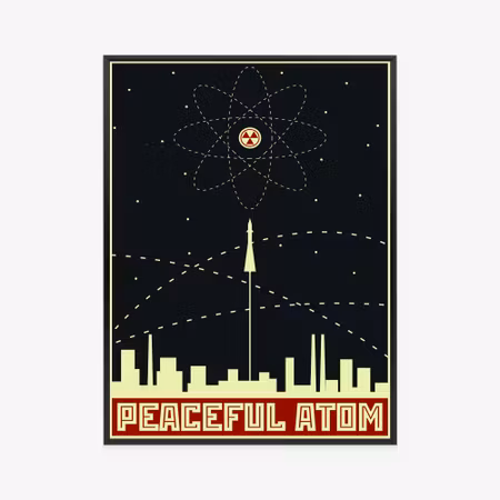 Poster med ram - Space and retro lettering