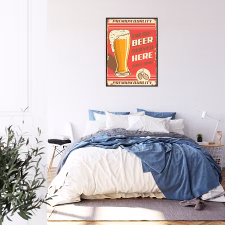 Poster med ram - Vintage style beer mug and