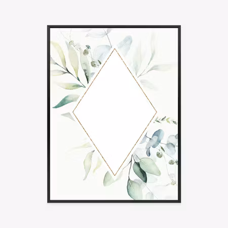 Poster med ram - Floral geometry