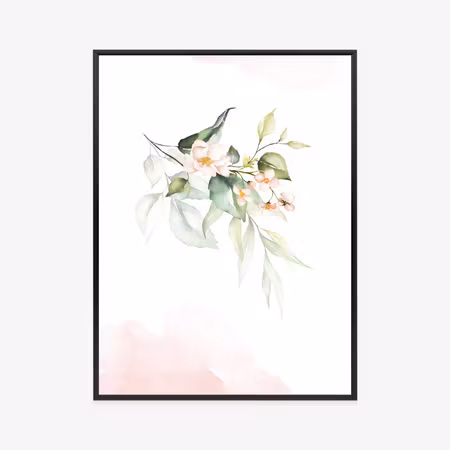 Poster med ram - Floral branch