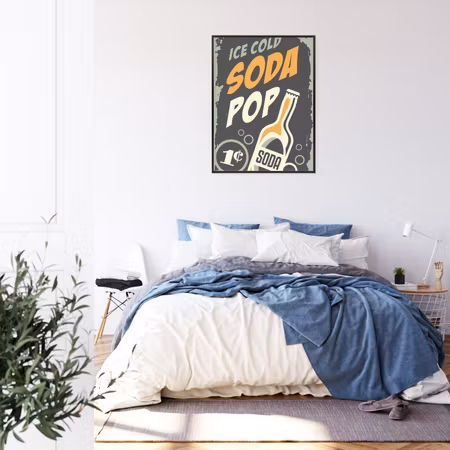 Poster med ram - Soft drink vintage style
