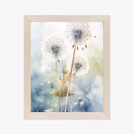 Poster med ram - Three dandelions on a watercolor