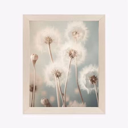 Poster med ram - Delicate dandelions on a pastel