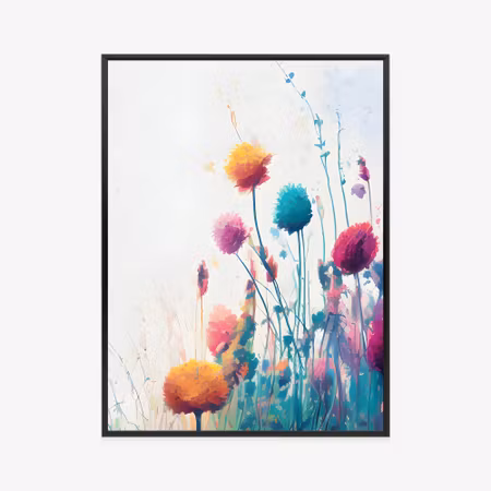 Poster med ram - Colorful abstract meadow