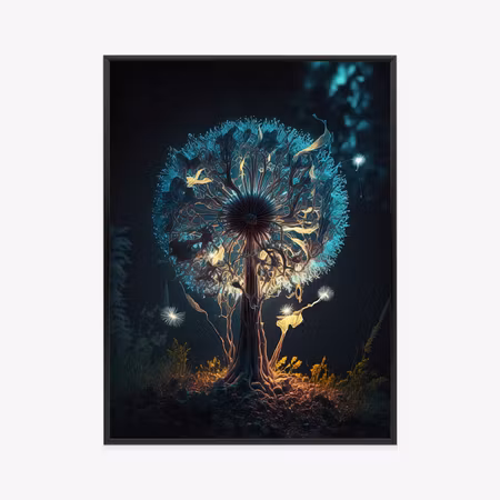 Poster med ram - Abstract dandelion in the forest