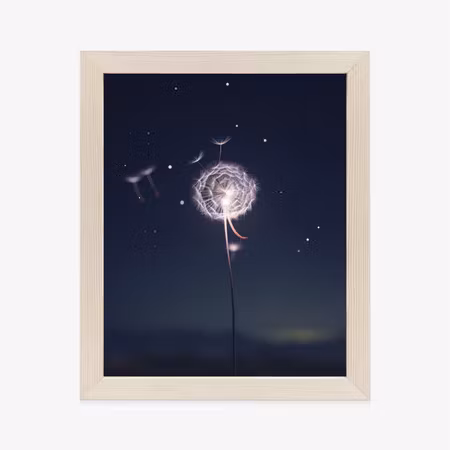 Poster med ram - Delicate dandelion against the