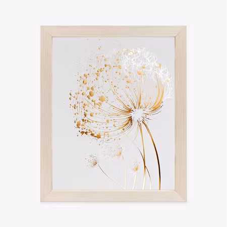 Poster med ram - Golden dandelion on a light