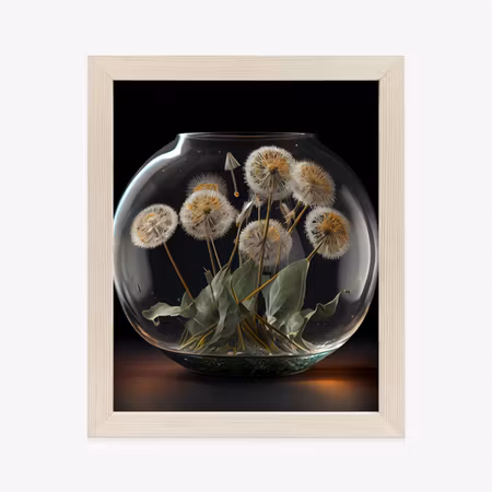 Poster med ram - Dandelions in a glass ball