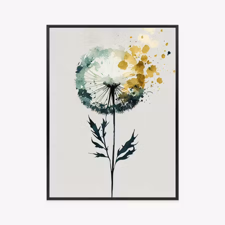 Poster med ram - Abstract watercolor dandelion