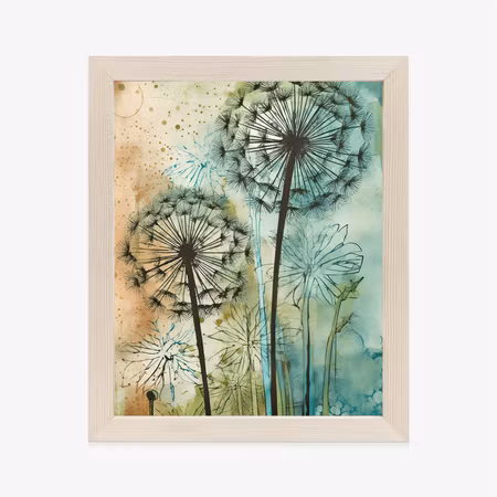 Poster med ram - Abstract dandelions on a