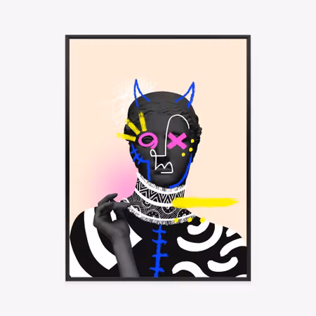 Poster med ram - Antique sculpture devilish look