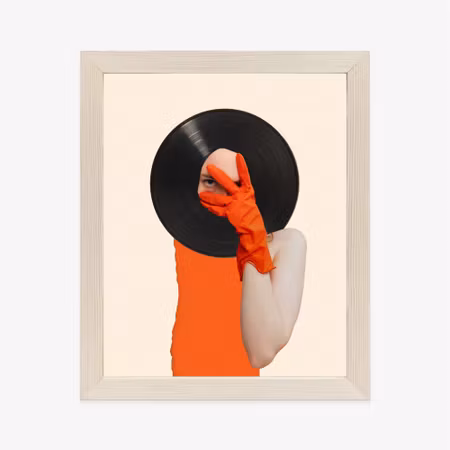 Poster med ram - Mind music on vinyl pop art