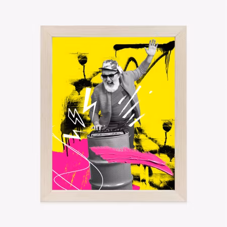 Poster med ram - Dj in the urban jungle - colorful