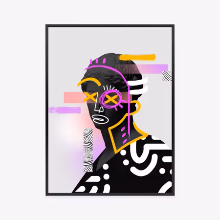 Poster med ram - Ancient sculpture surreal