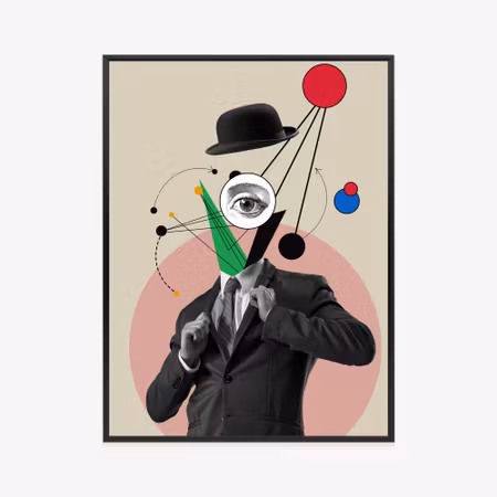 Poster med ram - Omnipresent mind - a collage