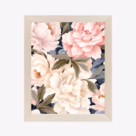 Poster med ram - Pastel peonies