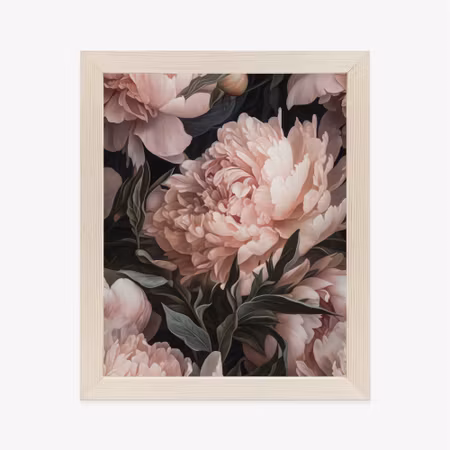 Poster med ram - A bouquet of pastel pink peonies