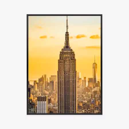 Poster med ram - Nyc top of the rock at sunset