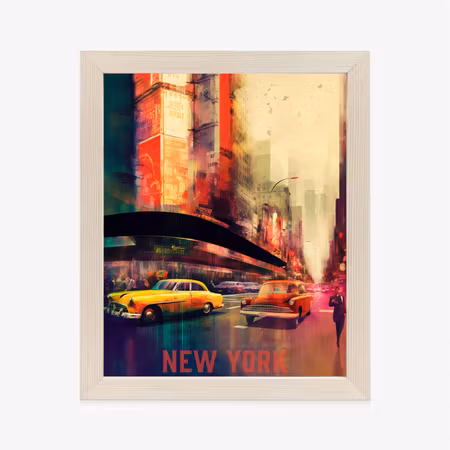 Poster med ram - Abstract painting of a street in