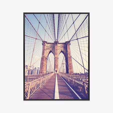 Poster med ram - Nyc brooklyn bridge in retro