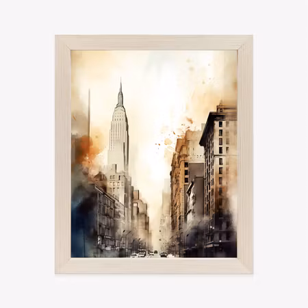 Poster med ram - Streets of new york watercolor in