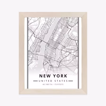 Poster med ram - New york streets on a black and