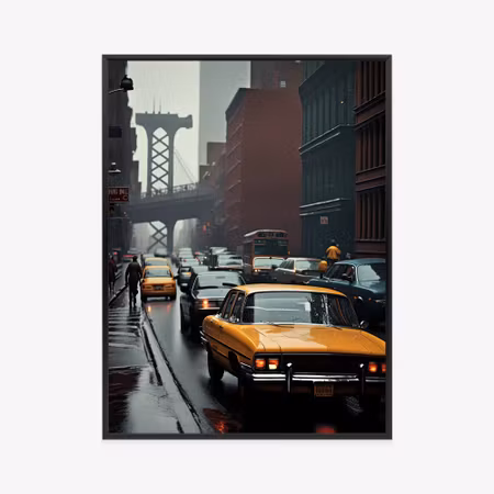 Poster med ram - Rainy day in new york