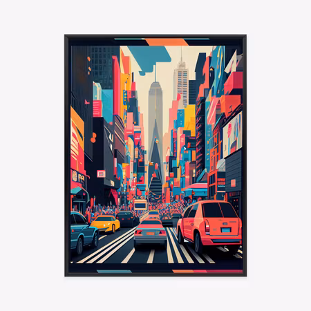 Poster med ram - Colorful cars on the street of