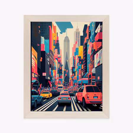 Poster med ram - Colorful cars on the street of